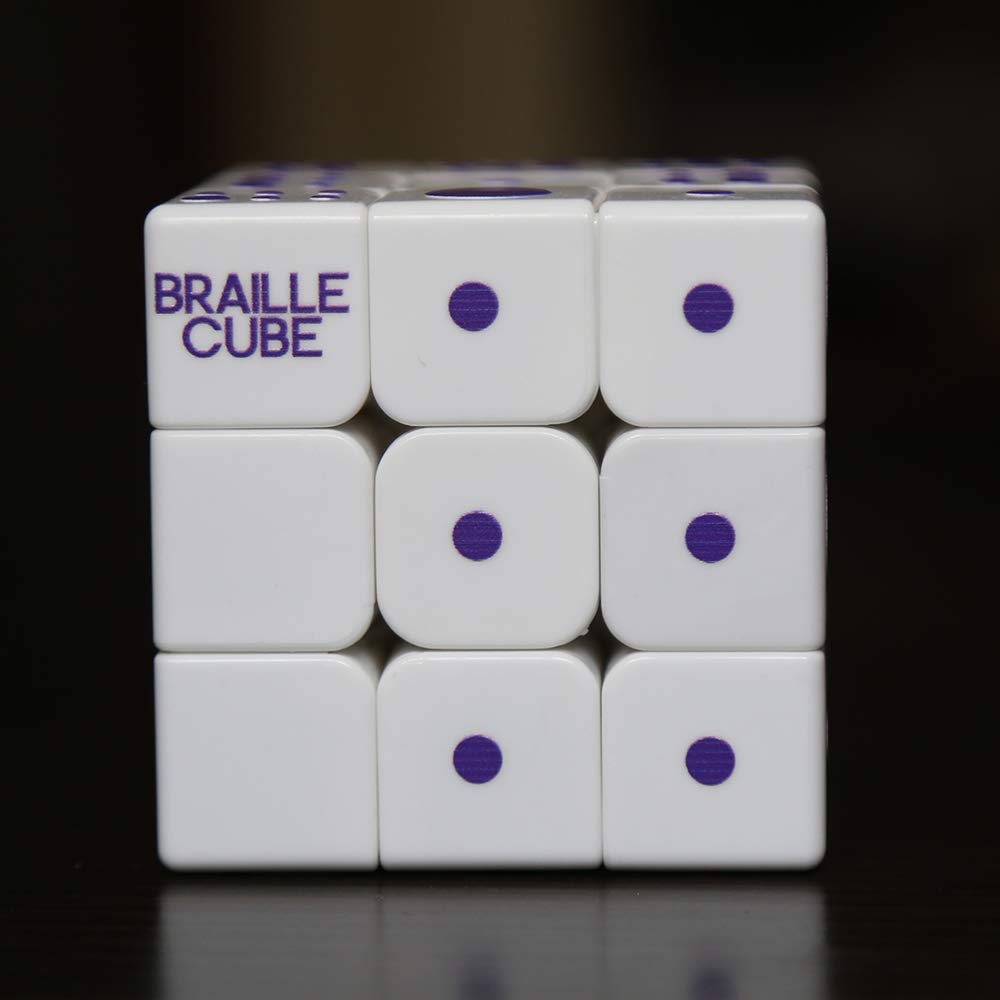3x3x3 Speed Cube with 3D Relief Braille - Tactile Magic Cube Puzzle for Blind & Visually Impaired - 5.6cm IQ Game for Sight Seekers & Cognitive Training - Perfect for Therapy, Education & Sensory Play