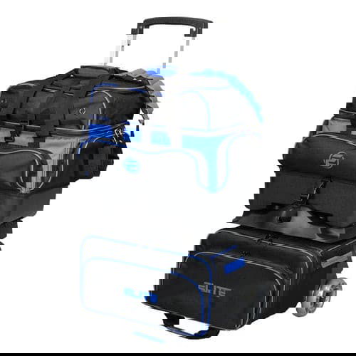 ELITE 4 Ball Stackable Roller Bowling Bag - Royal/Black | Durable & Spacious for League Play & Tournaments | Perfect for Professional Bowlers & Enthusiasts