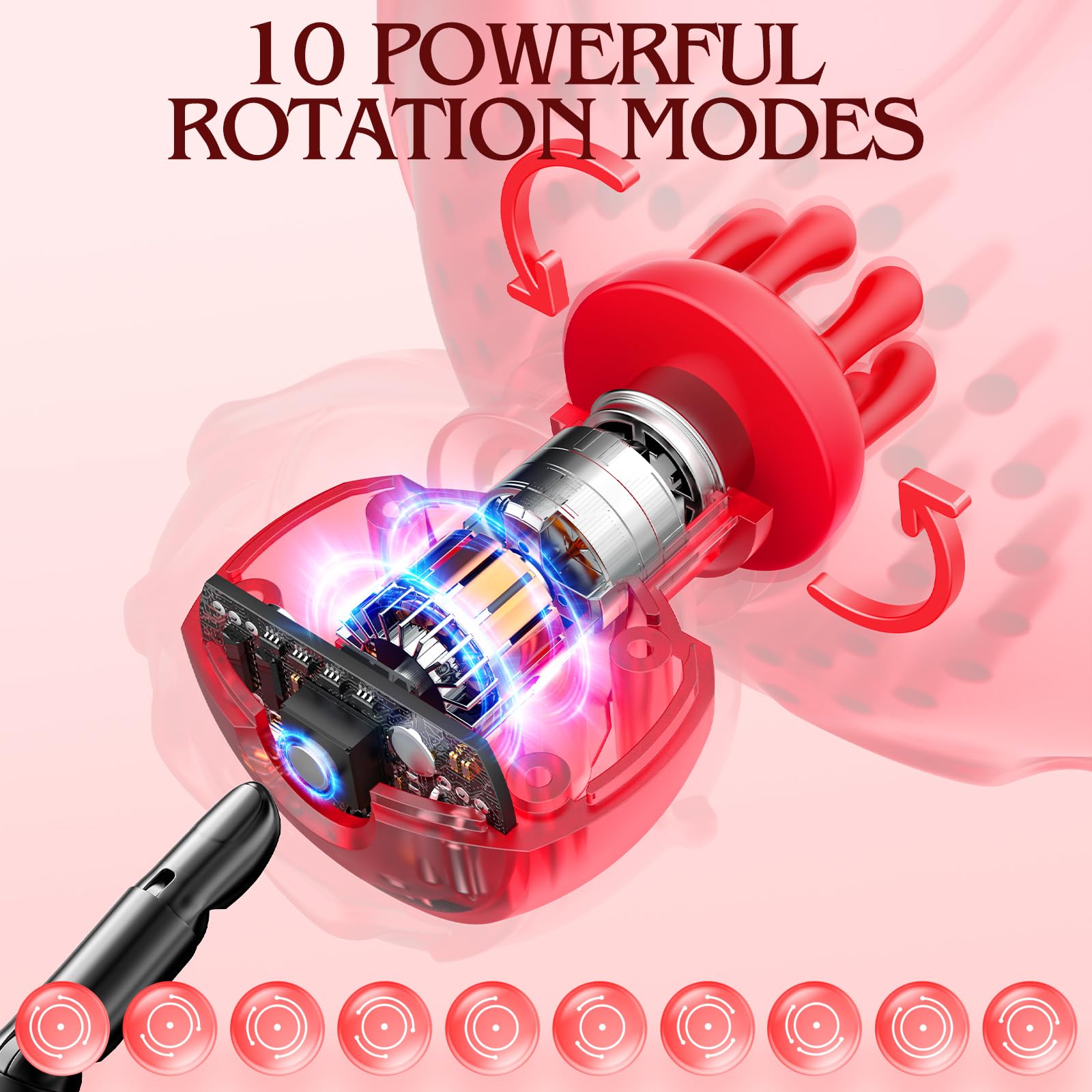 Rechargeable Wireless Nipple Clamps with 10 Powerful Rotation Modes - Rose Sucking Stimulator Sex Toy for Women & Couples, Adult Pleasure Toys for Sensual Play & Intimate Moments (Red) - Perfect for Bedroom Fun, Couples Bonding & Spicing Up Your Love Life