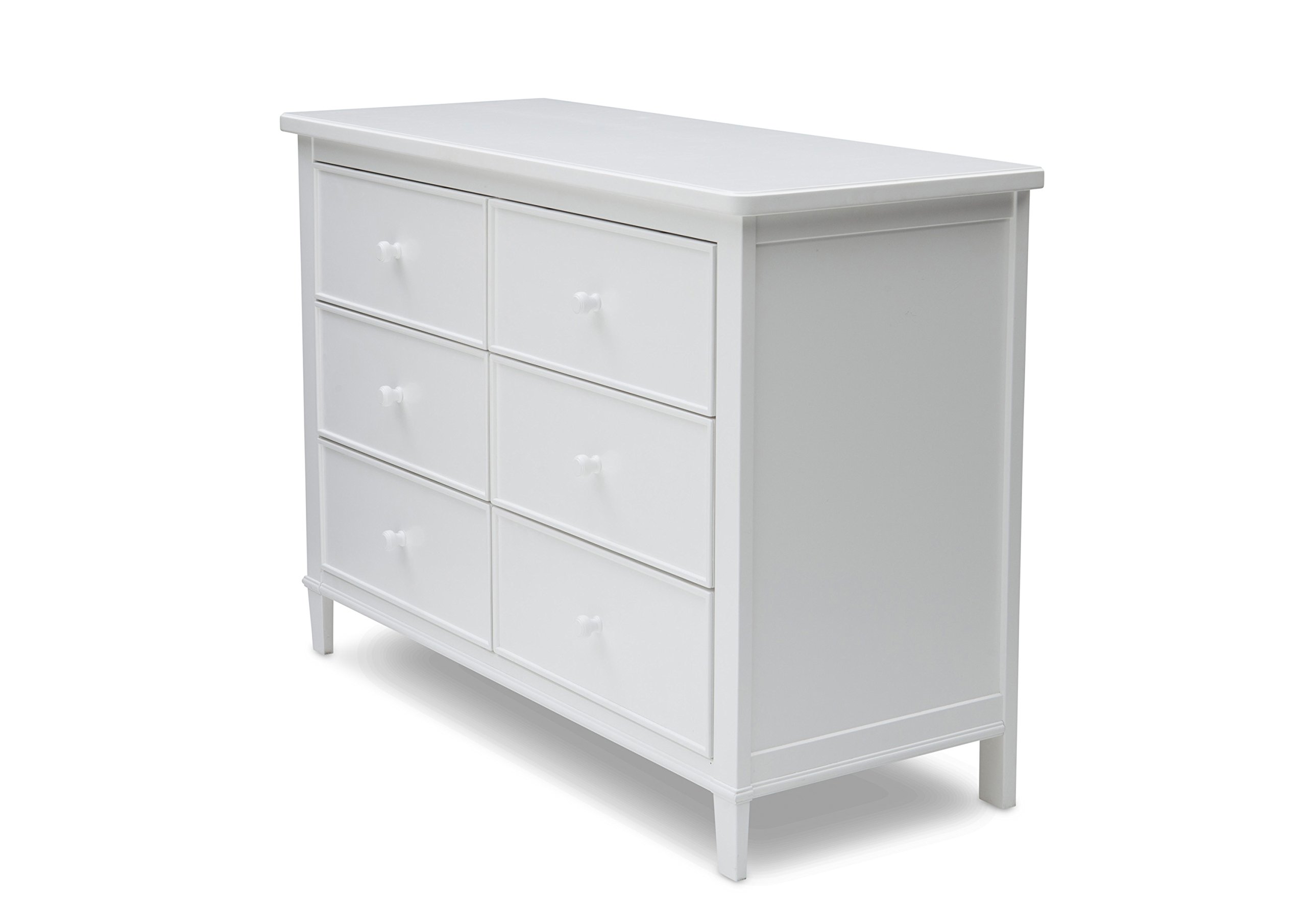 Delta Children Haven 6-Drawer Dresser - White Nursery Dresser for Baby Clothes & Storage | Perfect for Kids' Bedroom Organization & Nursery Decor
