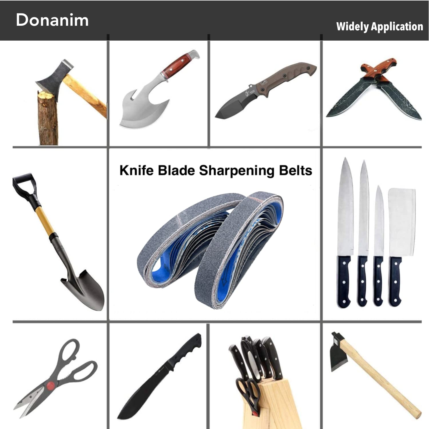18 Inch Knife Sharpener Sanding Belts - 24 Pack (Coarse P80, Medium P240 P400, Fine P600 P800 P1000) | Fits Ken Onion Blade Grinder Attachment | Perfect for Professional Chefs & Home Cooks to Sharpen Kitchen Knives