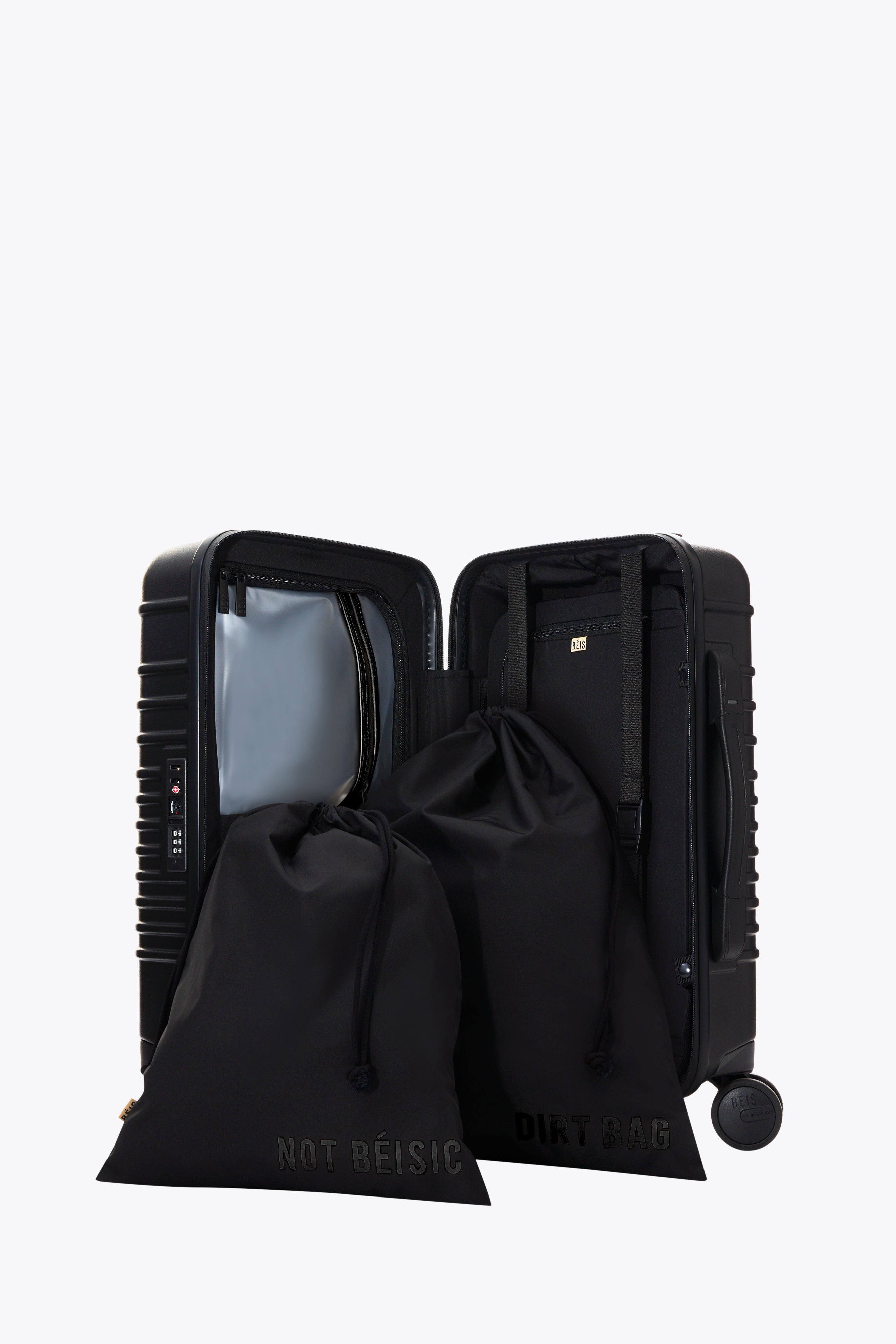 All Black Small Carry On Roller Luggage - Perfect for Air Travel & Weekend Getaways
