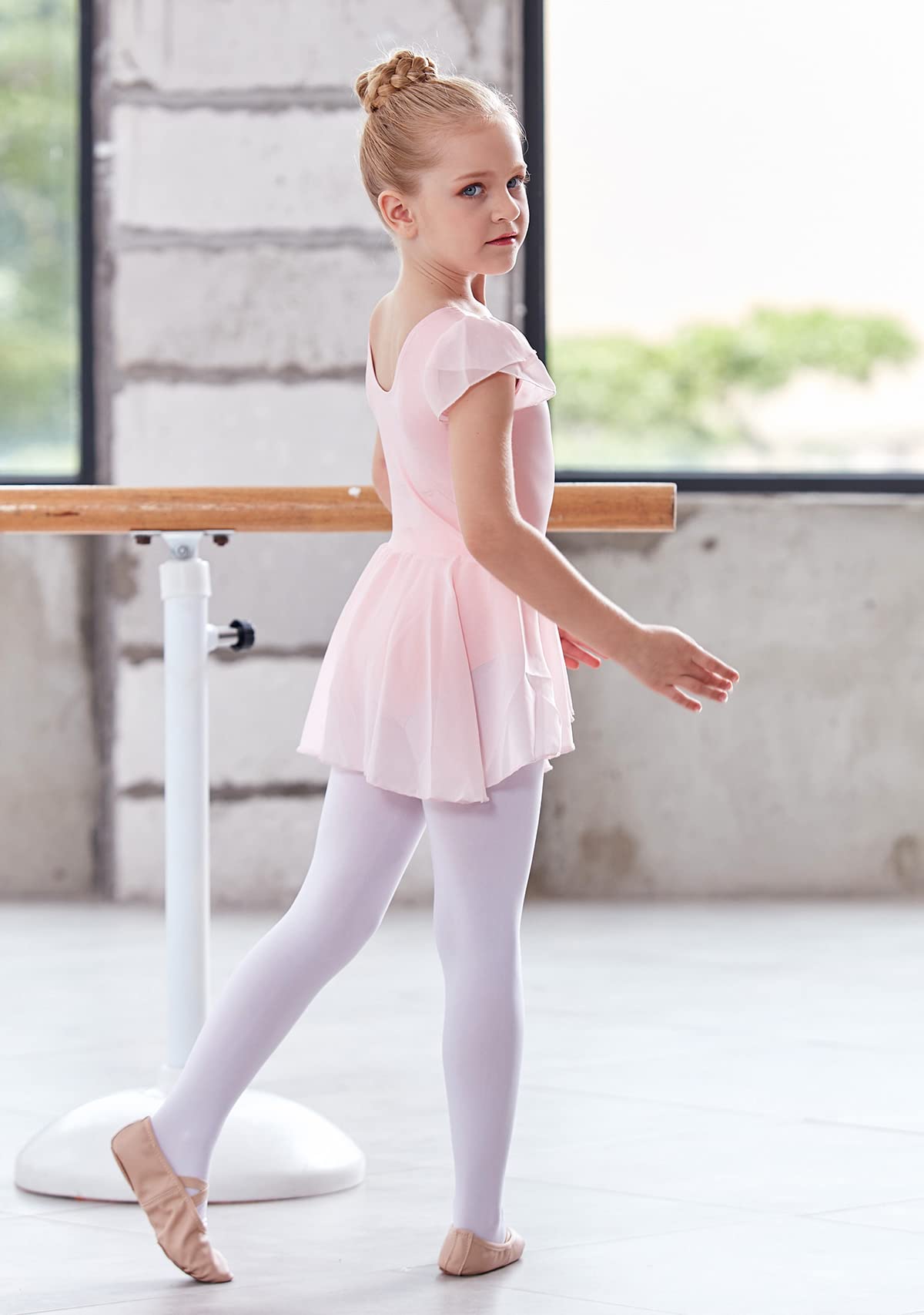 Toddler Ballet Leotard with Skirt for Girls - Classic Short Sleeve Gymnastic Dance Outfit | Perfect for Ballet Class, Recitals & Dance Performances