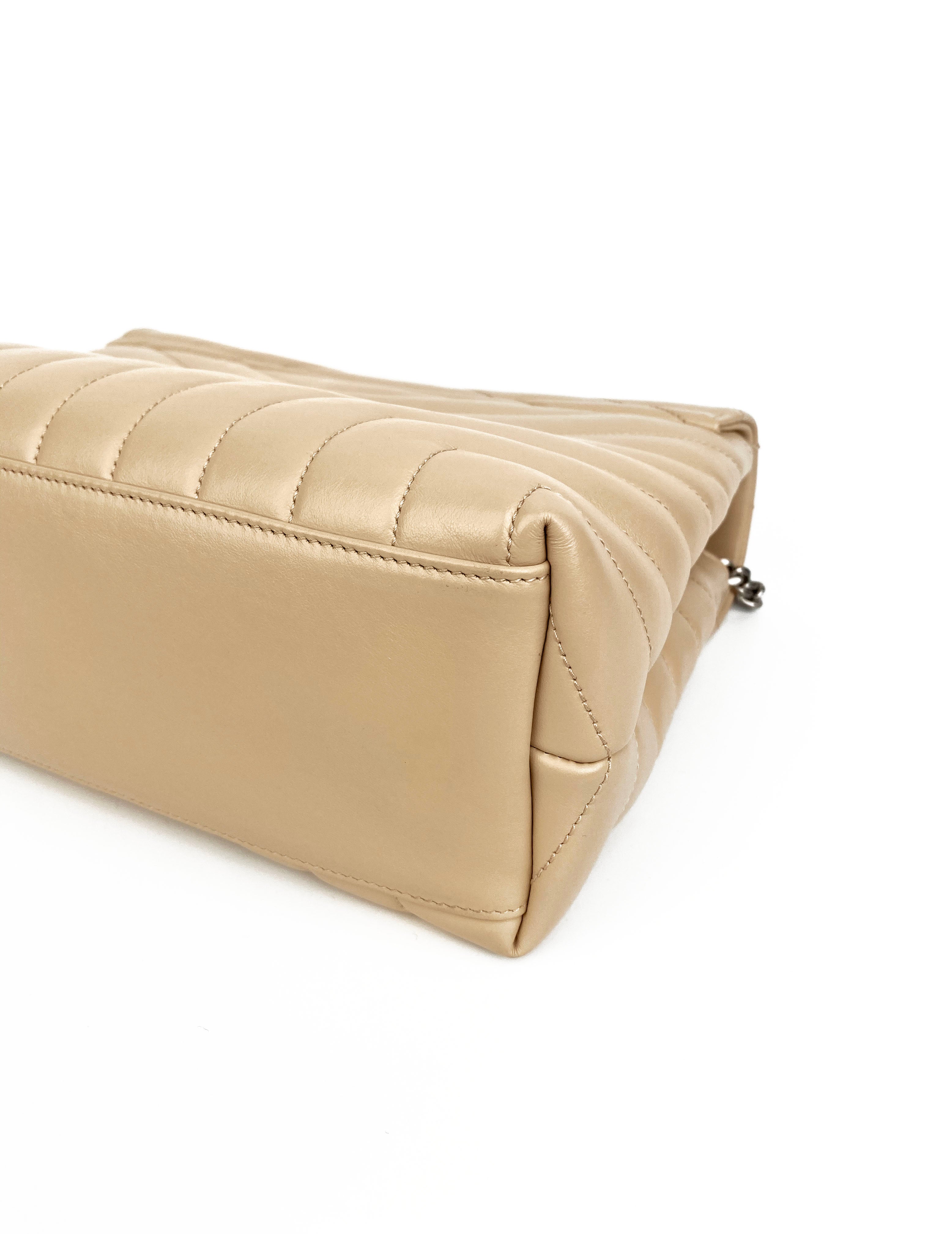 Saint Laurent Medium Beige Loulou Bag - Luxury Designer Shoulder Handbag for Women | Perfect for Work, Evening Events & Everyday Use