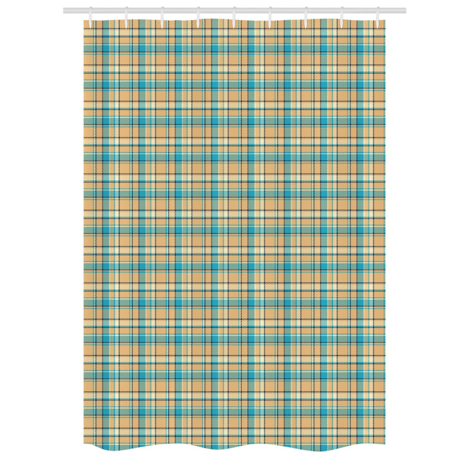 Ambesonne Checkered Stall Shower Curtain - Celtic Inspired Zigzag Pattern Bathroom Decor, 54