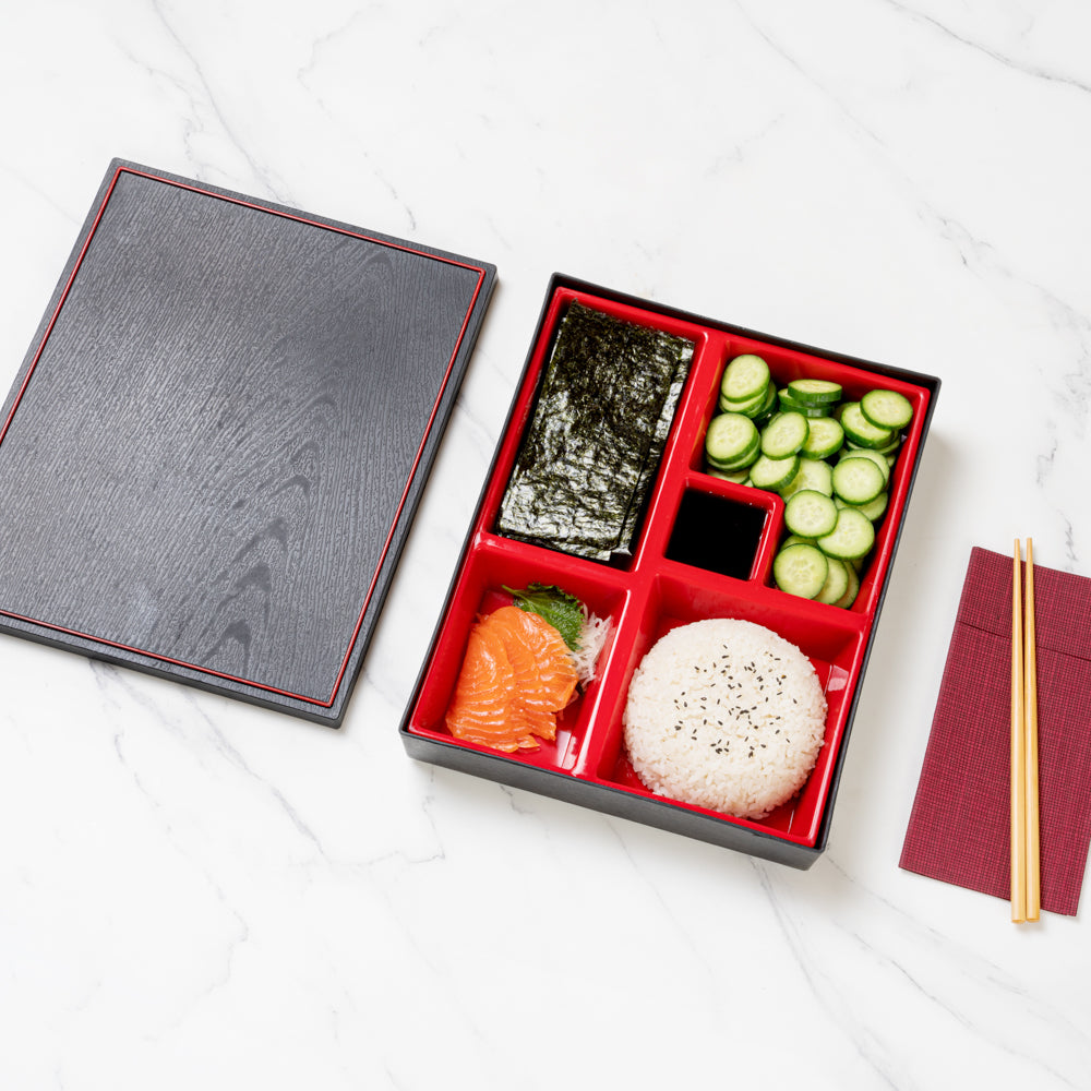Premium Japanese Bento Box - 5 Compartment Large Rectangle Lunch Container (12.25