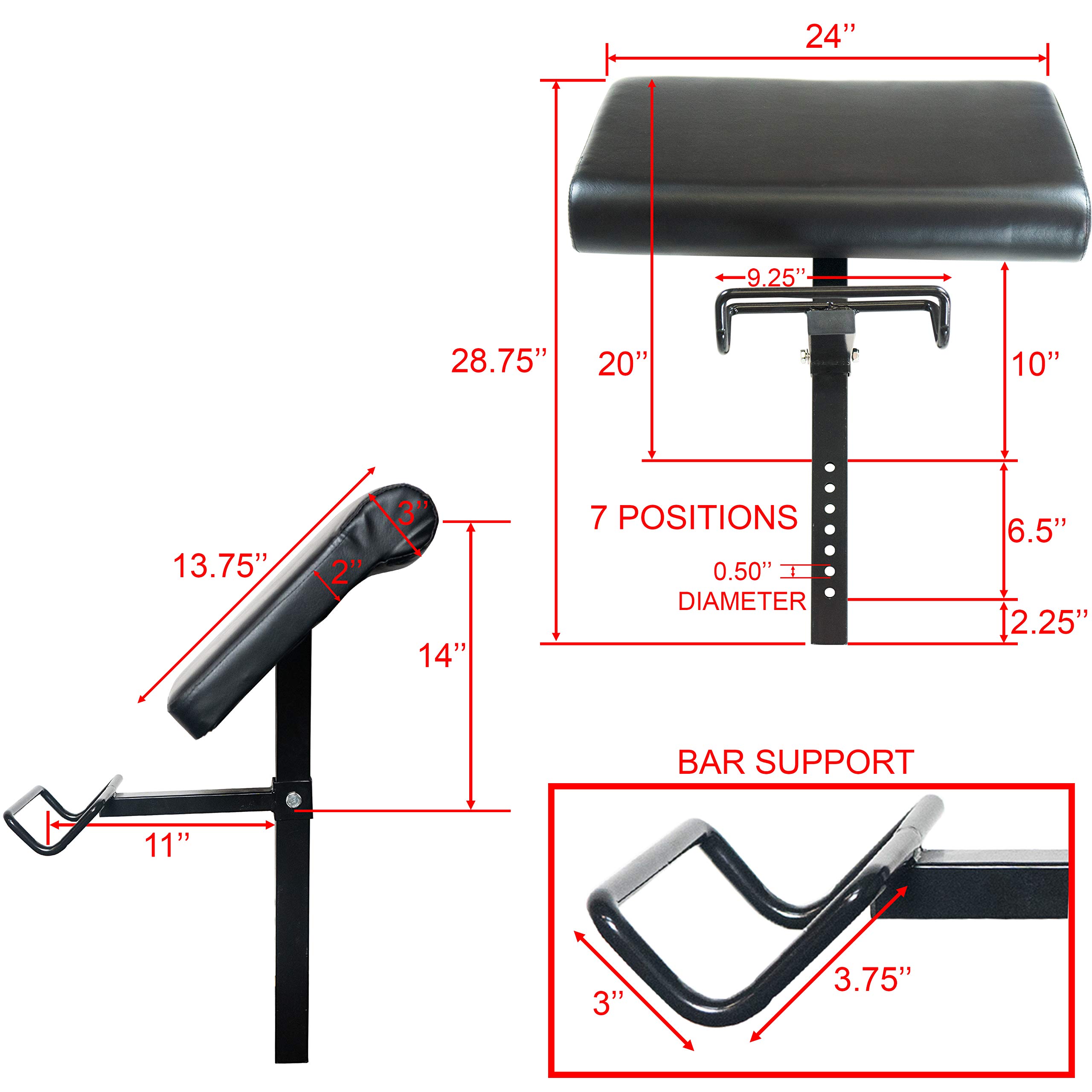 Valor Fitness EX-2 Preacher Curl Bench Attachment - Compatible with Valor Fitness Benches - Perfect for Home Gym Arm Workouts & Bicep Training