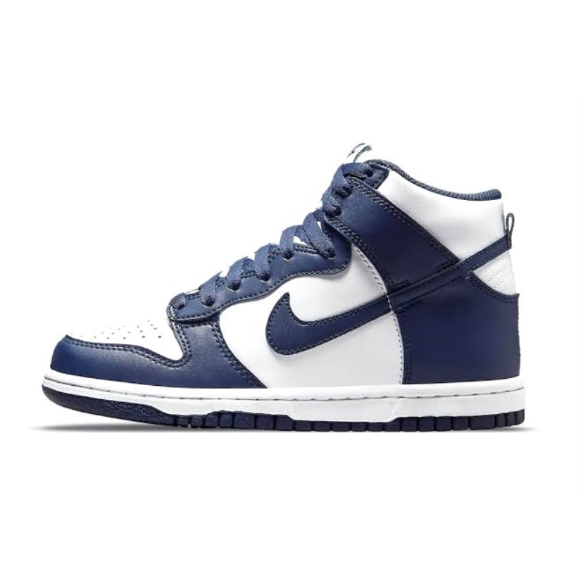 Nike Dunk High GS Sneakers in Midnight Navy & White - Stylish & Comfortable Basketball Shoes for Women & Teens - Perfect for Casual Wear, School & Street Fashion