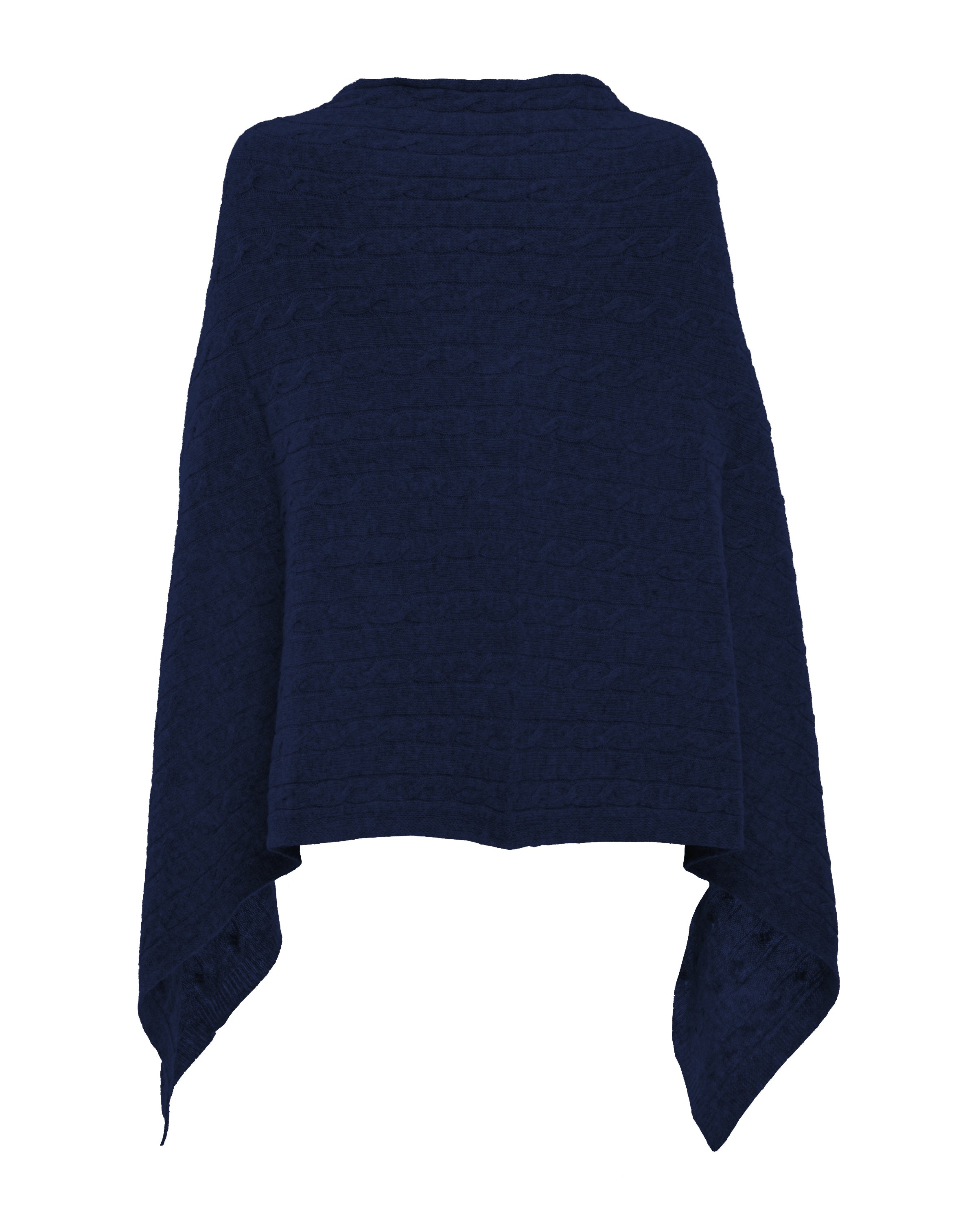 Luxury Women's Pure Cashmere Cable Knit Poncho - Soft Winter Shawl Wrap - Elegant Milk White Color for Office, Travel & Casual Outfits