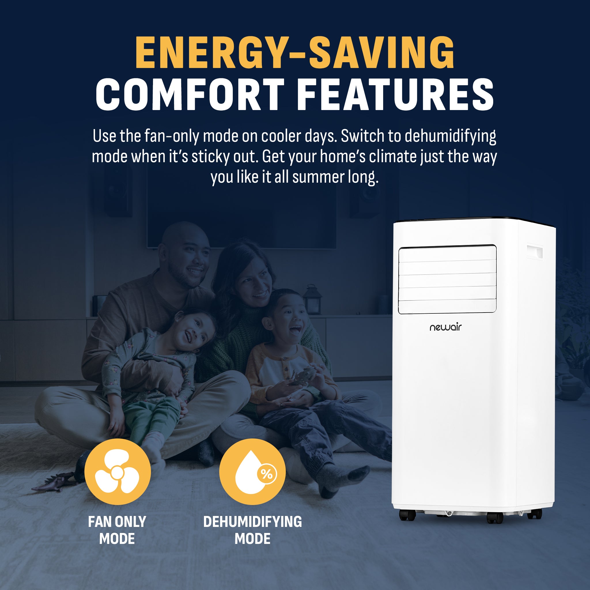 Newair® 8,000 BTU Portable Compact Air Conditioner - Cooling for Small Rooms, Bedrooms & Offices | Energy Efficient & Easy Installation