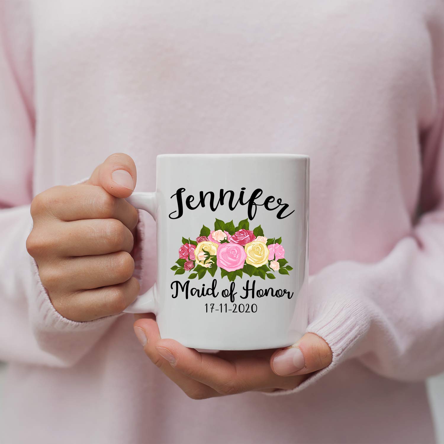 Personalized White Ceramic Coffee Mug - Custom Text & Image Upload - Funny Gift for Coffee Lovers, Bachelor Party Favors - Perfect for Office, Home & Gifts (11oz, Dishwasher Safe)