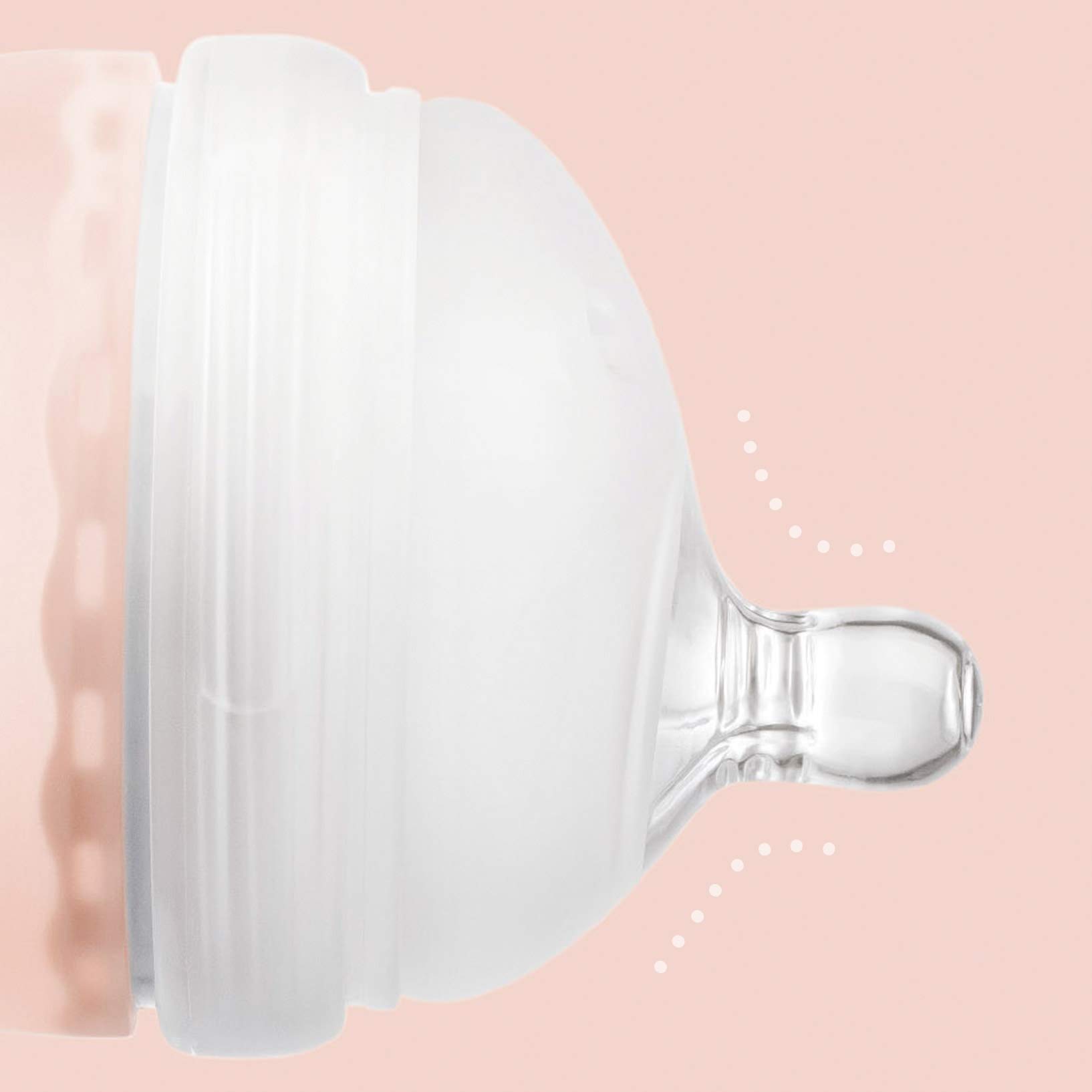 Olababy Bottle Transitional Set (Coral) - BPA-Free Baby Bottles for Breastfeeding & Weaning - Perfect for Newborns, Infants & Toddlers - Ideal for Home, Travel & Daycare Use