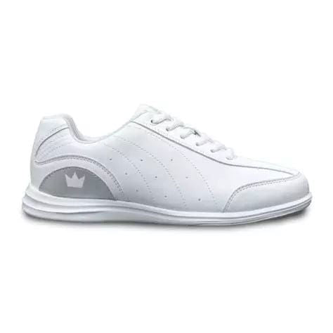 Brunswick Youth Mystic White Silver Bowling Shoes - Lightweight & Comfortable for Junior Bowlers - Perfect for League Play & Practice at Bowling Alleys
