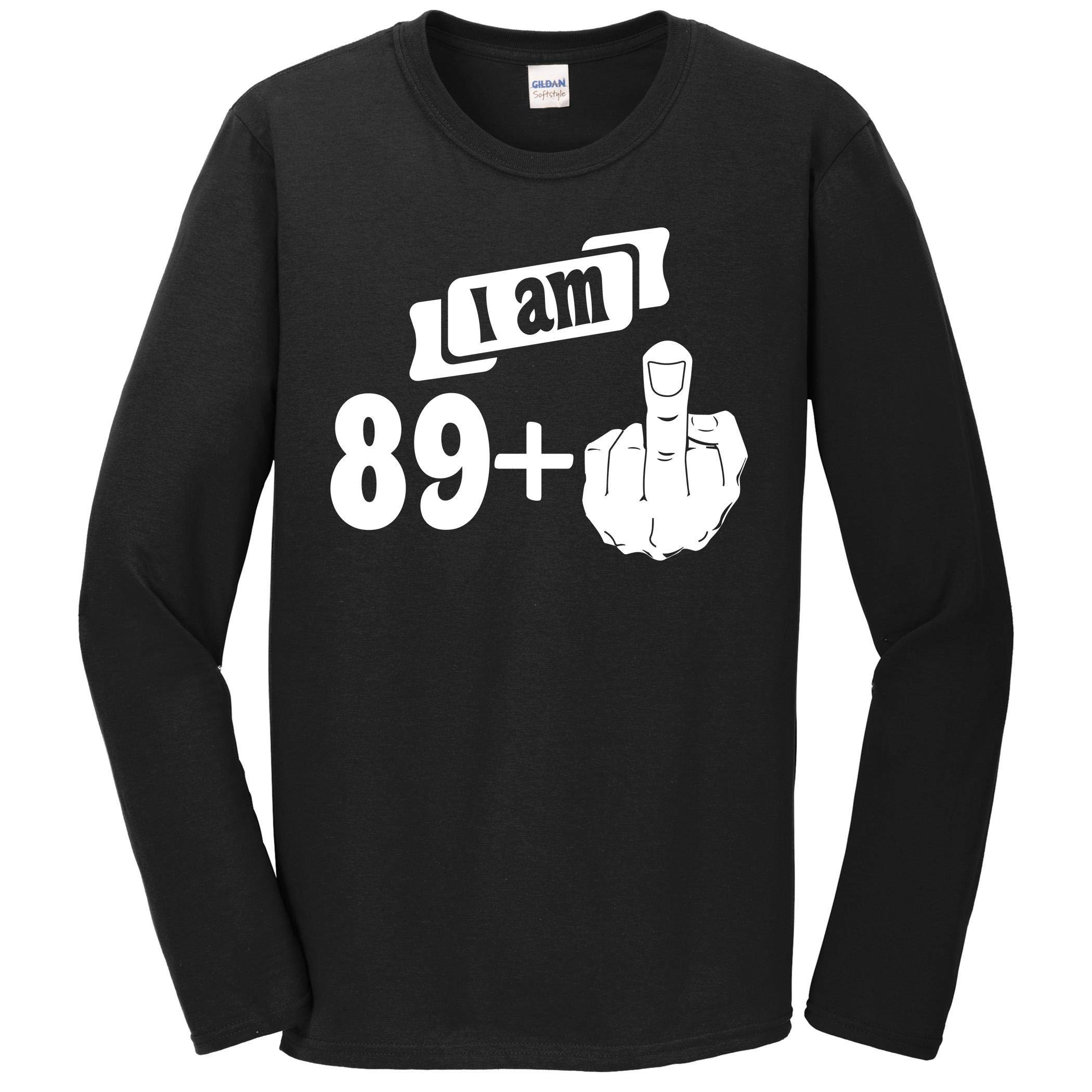 Funny 90th Birthday Middle Finger T-Shirt - I Am 89 Plus Sarcastic Humor Gift for Men & Women - Perfect for Birthday Parties, Retirement Celebrations & Prank Gifts