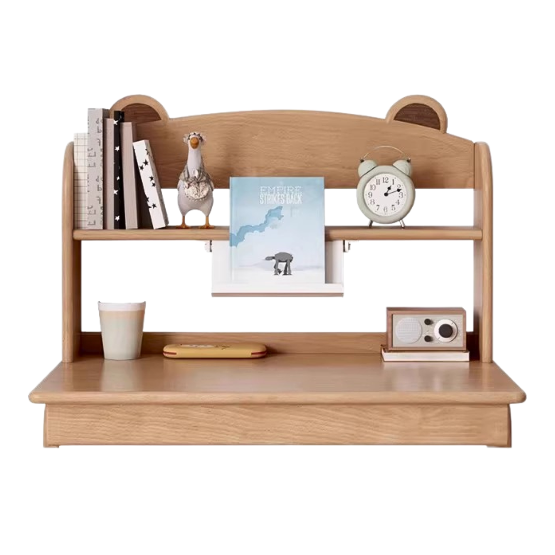 Premium Oak & Beech Solid Wood Multi-Layer Desktop Shelf - Sturdy & Stylish Organizer for Home Office, Study, or Workspace - Perfect for Books, Plants, and Office Supplies