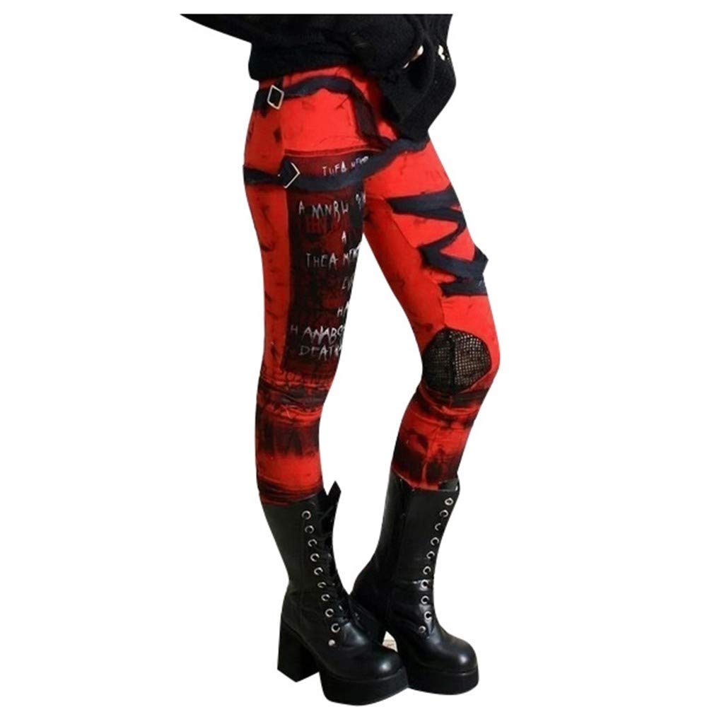 iHTHA Women's Gothic Punk Leggings - Ultra Rocker Distressed Tie Pants for Women | Perfect for Concerts, Halloween & Alternative Fashion