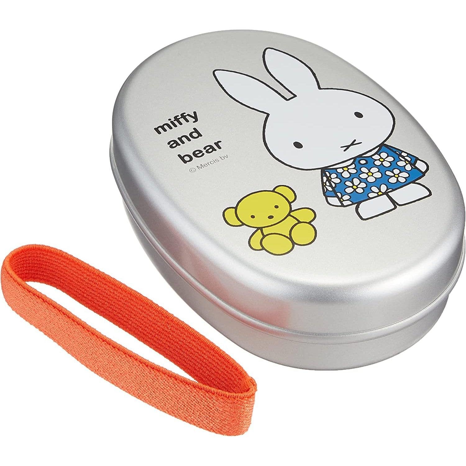 Kutsuwa Miffy & Teddy Bear Lunch Box - Aluminum Bento Box for Kids - Perfect for School, Picnic, and Office Lunch Storage