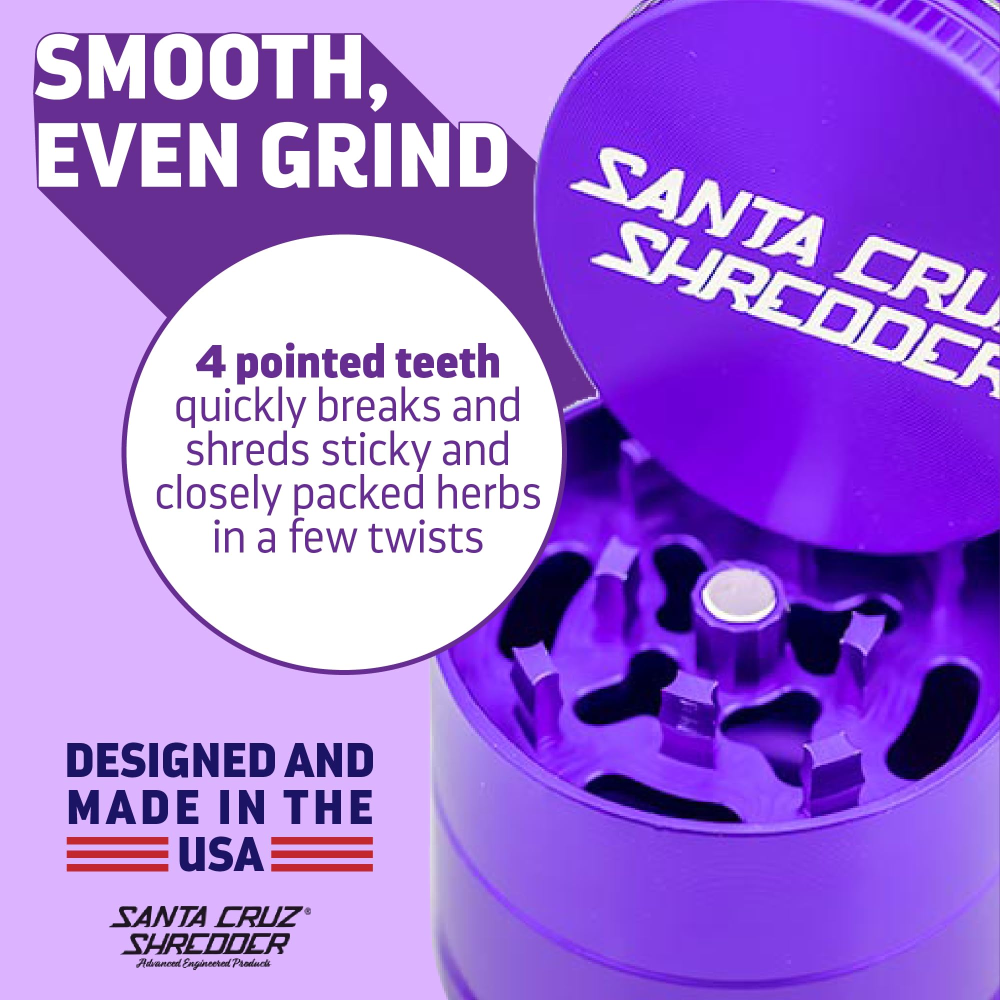 Santa Cruz Shredder 3-Piece Small Metal Herb Grinder (1.7