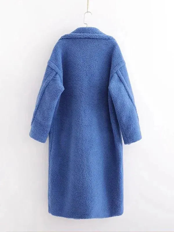 Women's Warm Fur Woolen Overcoat - Winter Fashion Coat for Women, Soft & Cozy Outerwear with Thick Insulation - Perfect for Cold Weather, Snow Days & Outdoor Activities