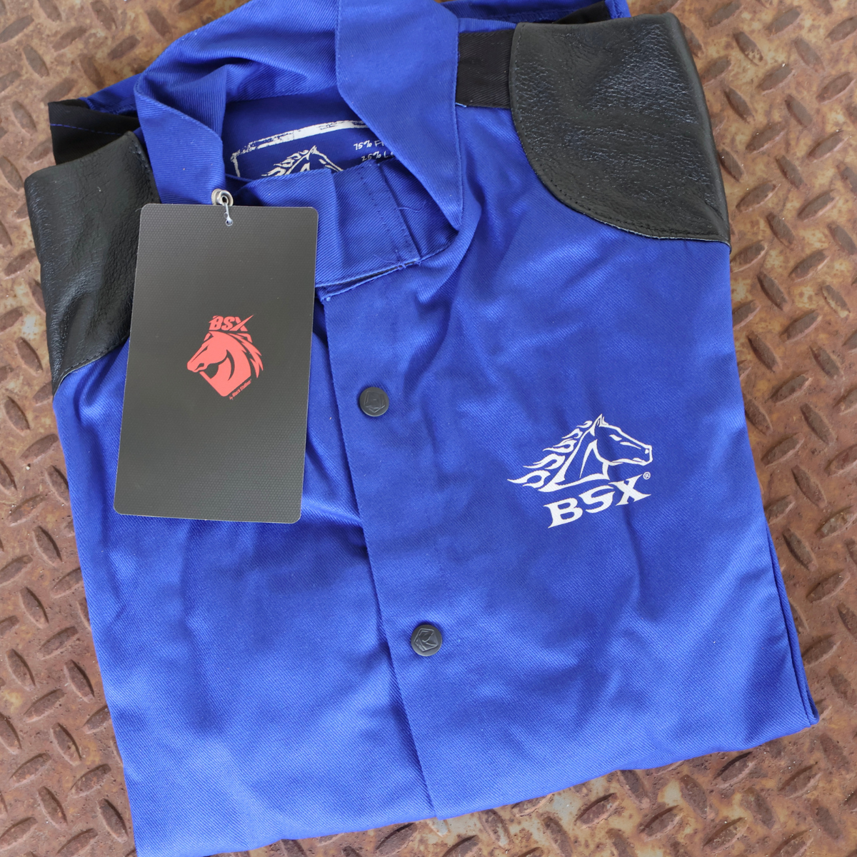 Black Stallion Hybrid FR & Grain Pigskin Welding Jacket BXRB9C/PS - Flame Resistant Workwear for Metalworking & Construction Safety Gear