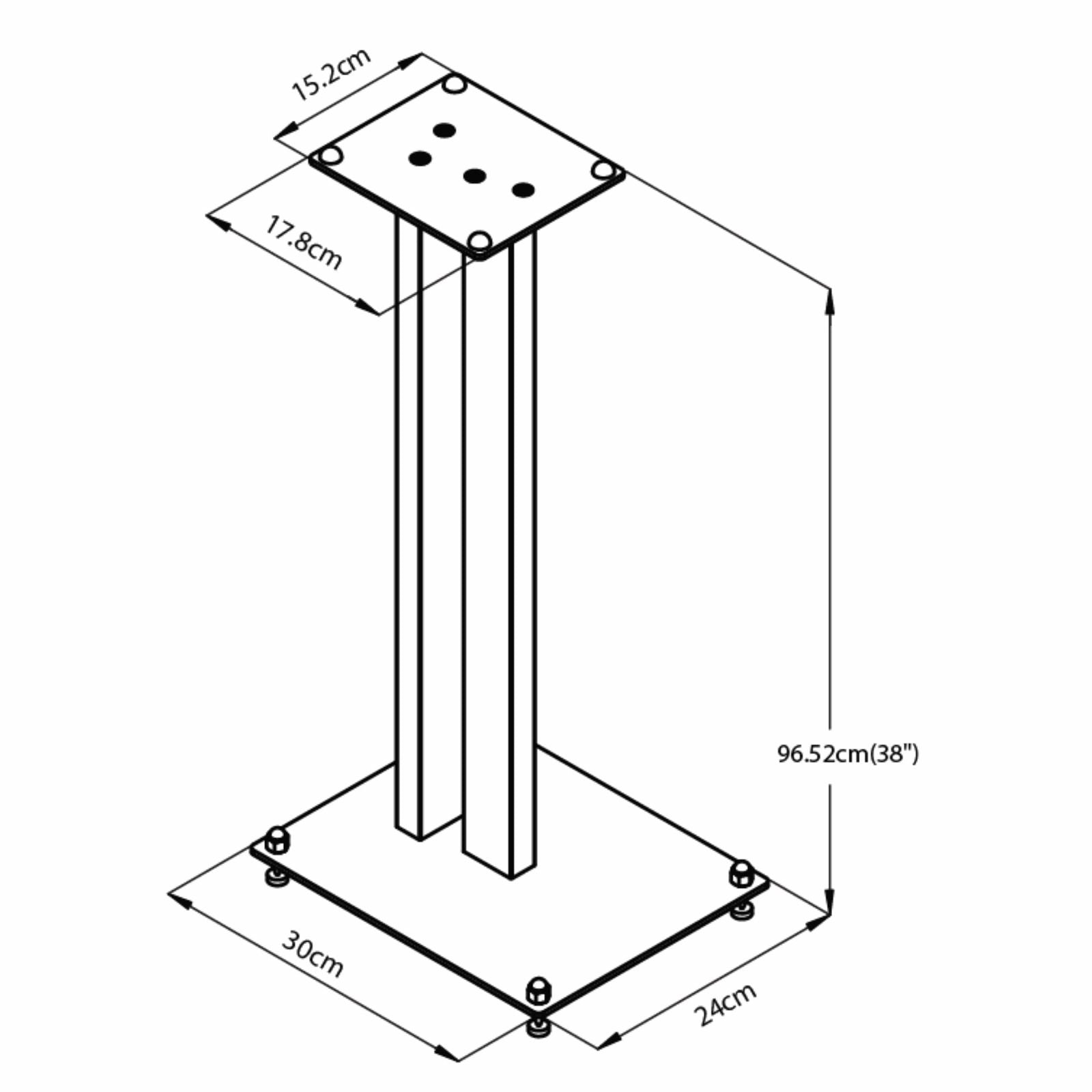 Tauris™ SP199 38-Inch Modern Speaker Stands - Premium Adjustable Speaker Stand for Home Theater, Studio Monitors & Bookshelf Speakers - Perfect for Living Room, Gaming Setup & Music Studio