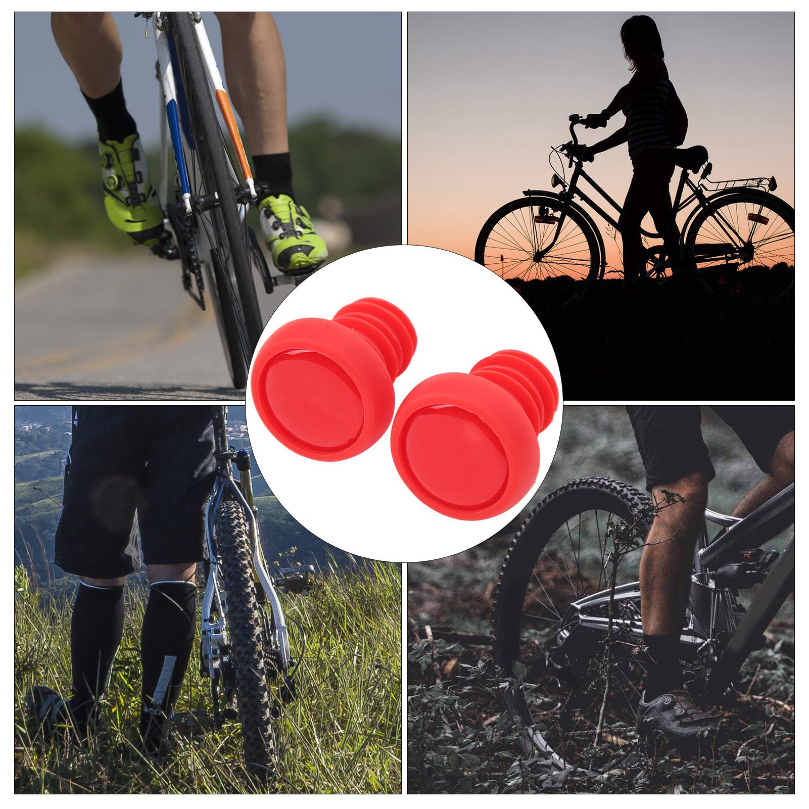 SUNGOOYUE Bike Handlebar End Plugs - Durable Polyester Rubber Bar End Screw Plugs for BMX, MTB, Road Bikes | Secure Grip & Safety Protection for Cycling, Commuting, Off-Road Adventures