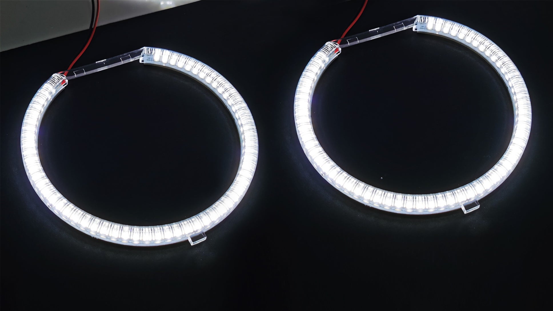 4x White LED C Ring Kit for BMW E34 E39 5 Series - Xenon Headlight Angel Eye Retrofit Upgrade - Perfect for Night Driving & Car Customization