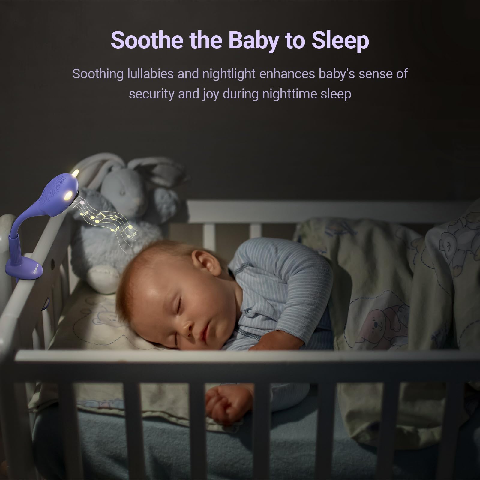 Smart Baby Monitor with AI - Contact-Free Breathing Tracker, Cry Detection & Safe Zone Alerts | 2K HD Video Camera with Night Vision | 2-Way Audio & Soothing Sounds | No Monthly Fee | Crib Mount | Perfect for Nursery, Daycare & Travel