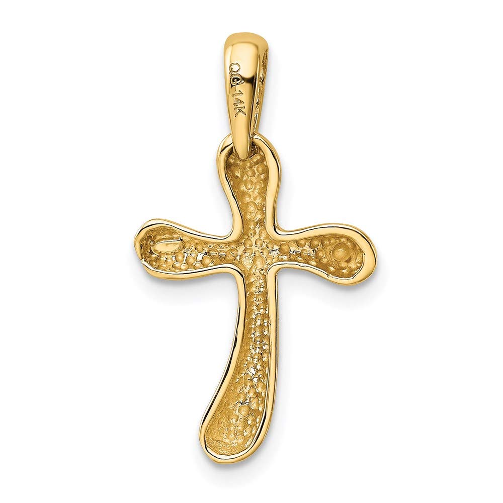 14k Yellow Gold Freeform Cross Pendant - Elegant Jewelry for Gifts & Occasions