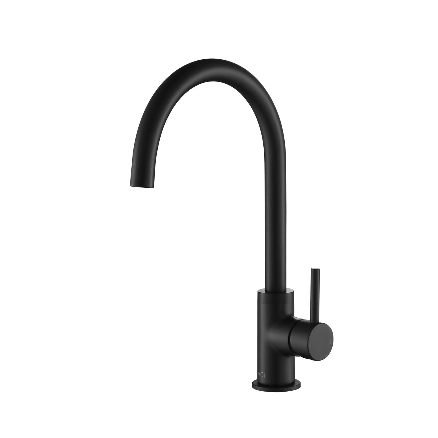 KIBI KKF2001 Matte Black High Arc Single Hole Kitchen Faucet - 360° Swivel Spout, Rust & Corrosion Resistant - Perfect for Modern Farmhouse, RV & Small Kitchen Sinks