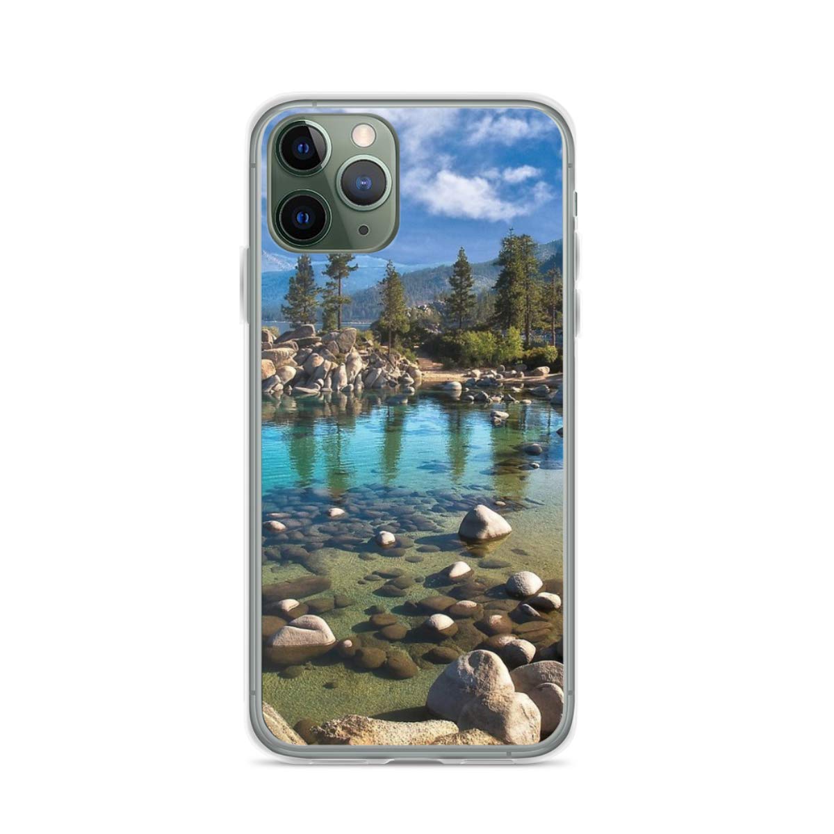 Pure Clear Phone Case with Sand Harbor Morning Lake Tahoe Design - Compatible with iPhone 13/12/11 Pro Max, SE 2020, 6/6s/7/8/7 Plus, X/Xr/Xs - Slim Protective Cover for Everyday Use & Outdoor Activities