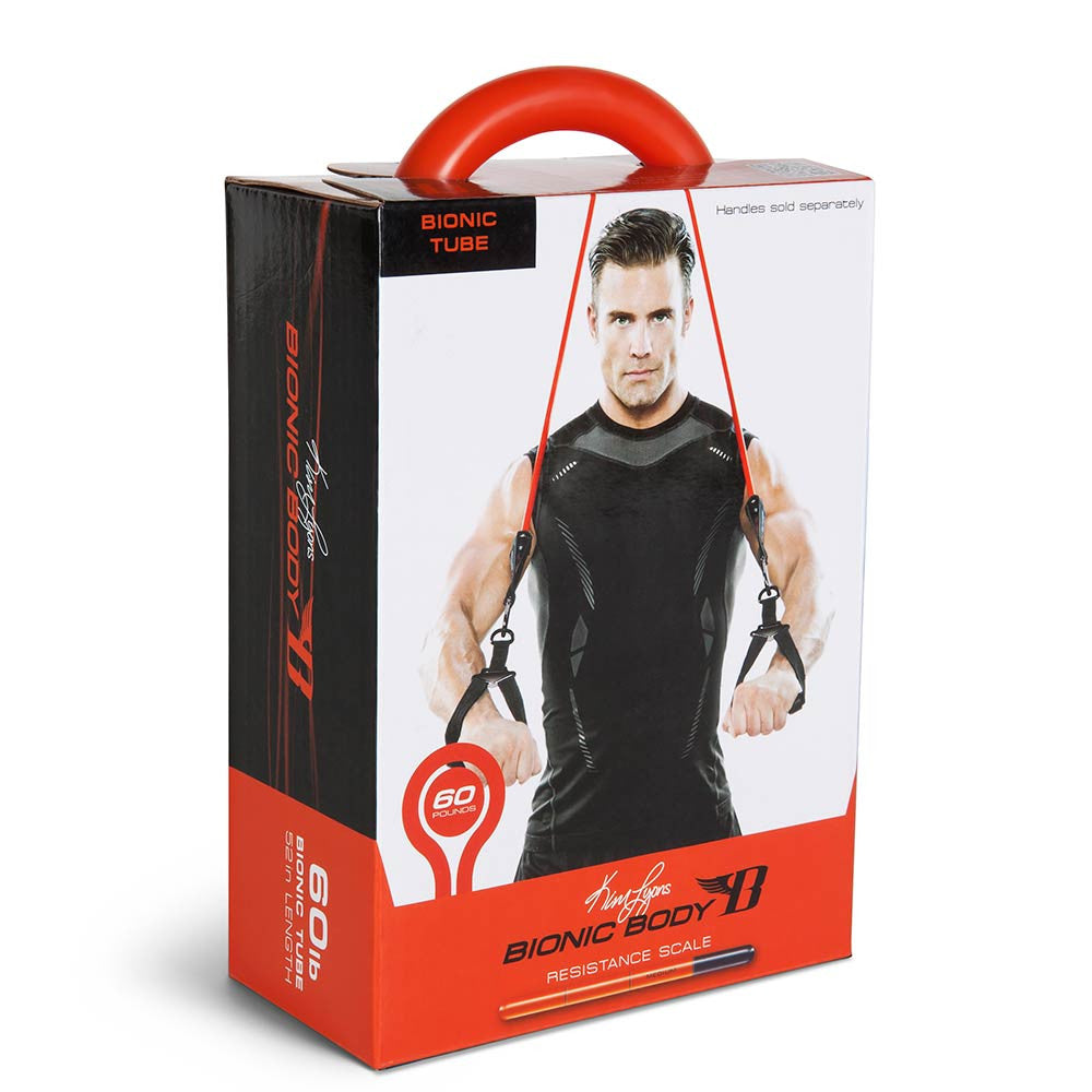 Bionic Body BBRT 0060 60lb Resistance Band - Heavy Duty Exercise Tube for Strength Training, Home Workouts, Physical Therapy & Fitness - Perfect for Gym, Travel & Rehabilitation