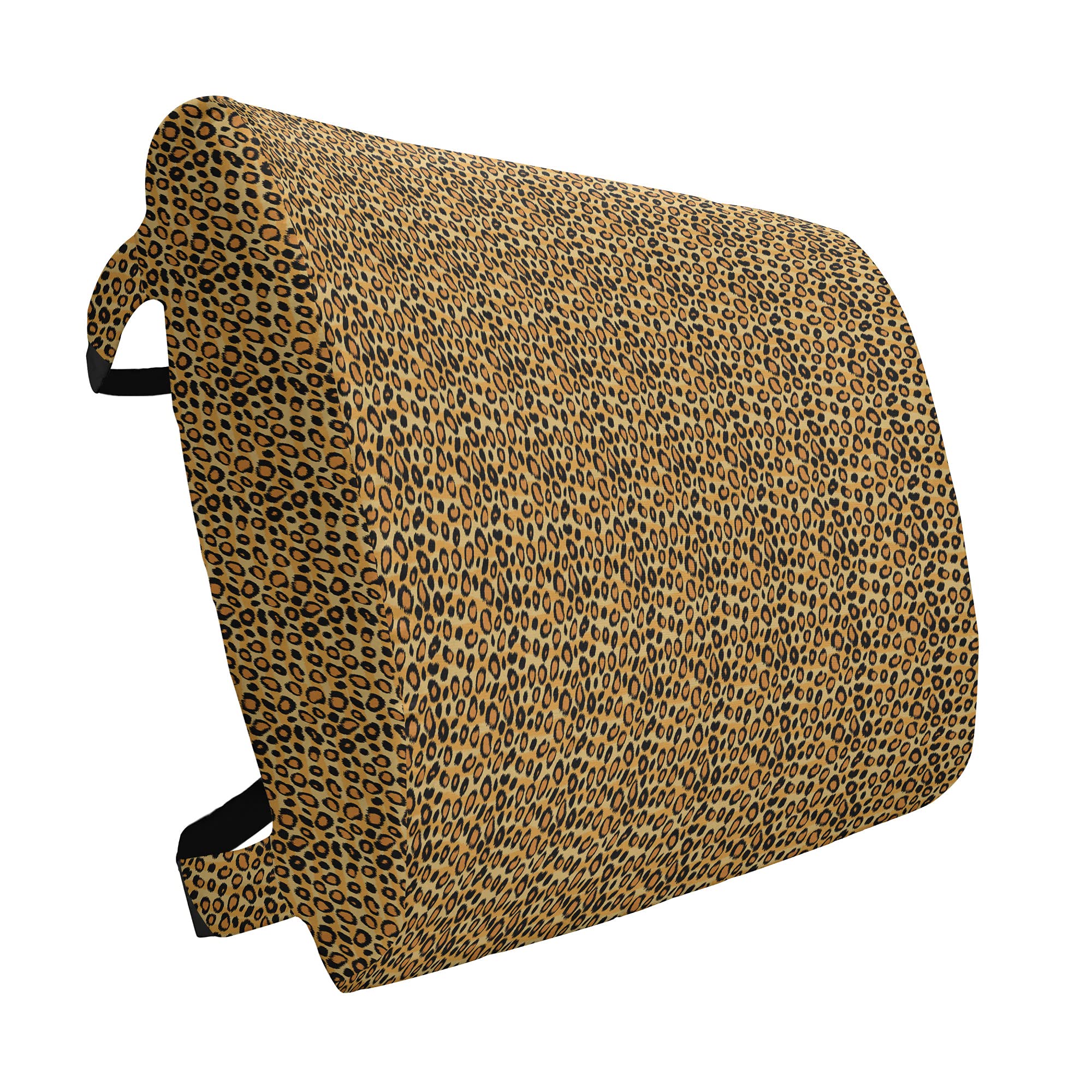 Ambesonne Leopard Print Lumbar Support Pillow - High Density Foam Back Cushion for Office Chair & Car Seat (14x13 Inches) - Orange Black Wild Animal Print - Perfect for Home Office, Gaming Chair & Long Drives