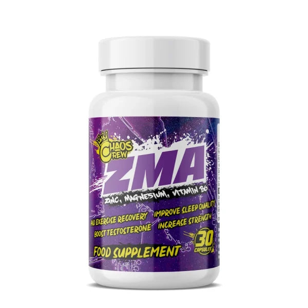 Chaos Crew ZMA (Zinc Magnesium Aspartate) 41g Unflavored Supplement - Supports Muscle Recovery, Sleep & Immune System - Ideal for Athletes & Fitness Enthusiasts