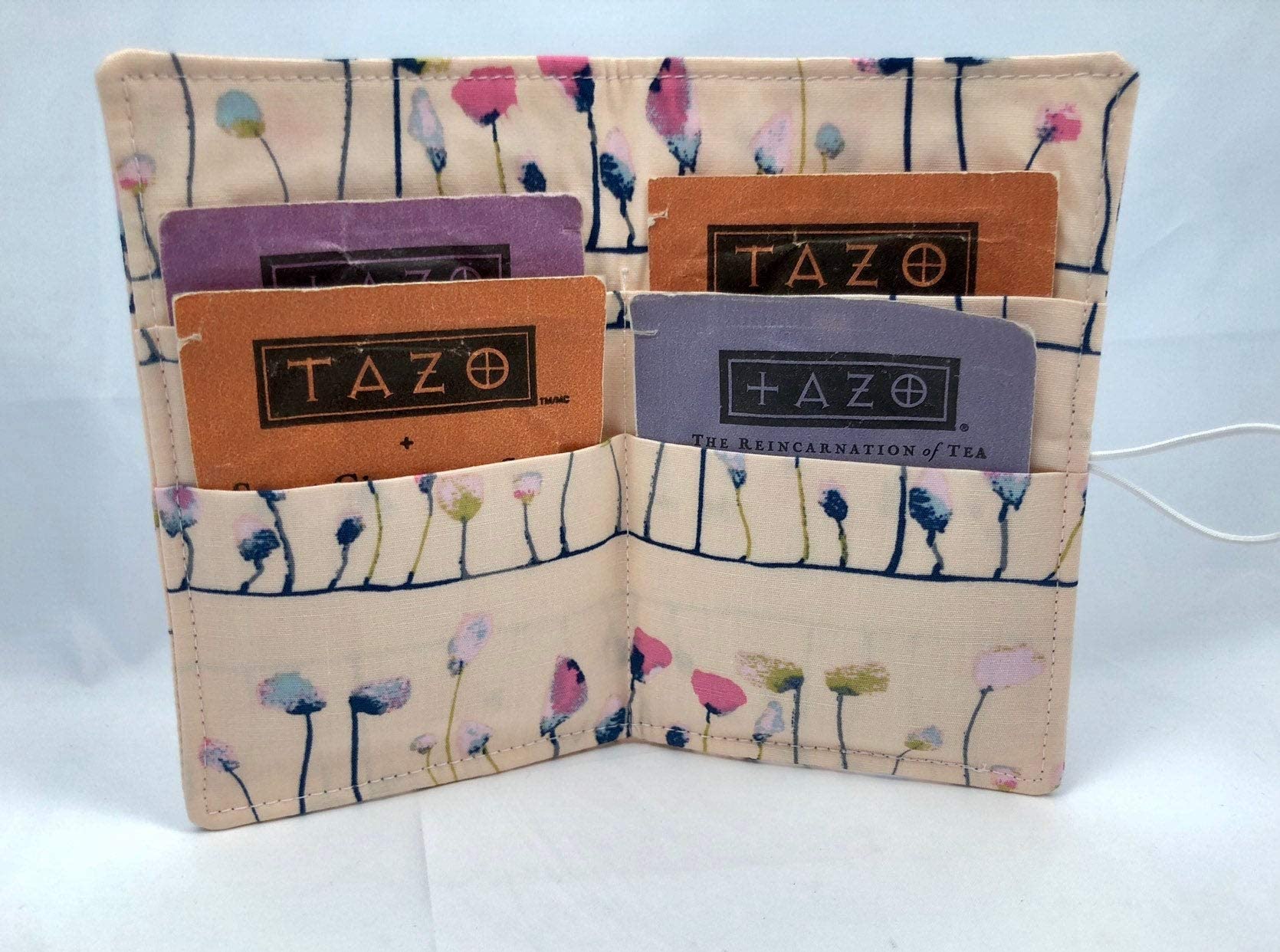 Floral Tea Bag Organizer Wallet Case - Pink Flamingo Design for Tea Lovers | Perfect for Travel, Home & Office Storage | Compact Tea Bag Holder for Herbal, Green & Black Tea Bags