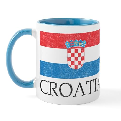 White/Blue Inside - Vintage Croatia Mug