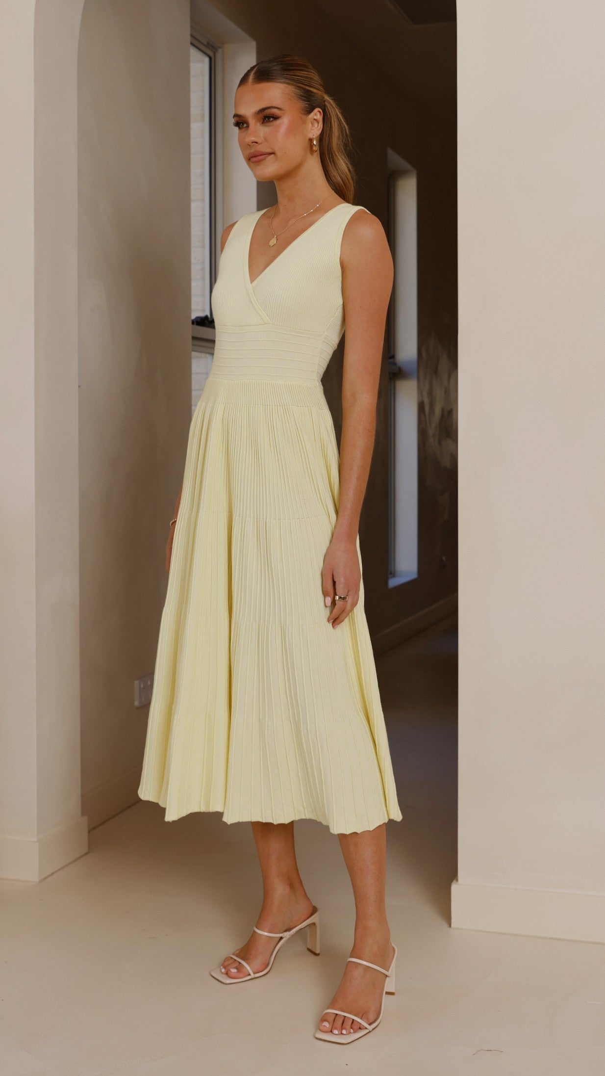 Jayde Knit Dress for Women - Soft & Comfortable Yellow Sweater Dress | Perfect for Casual Outings, Office Wear & Date Nights