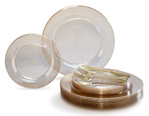 Z. Seasons Clear with Gold Glittter, Gold Silverware