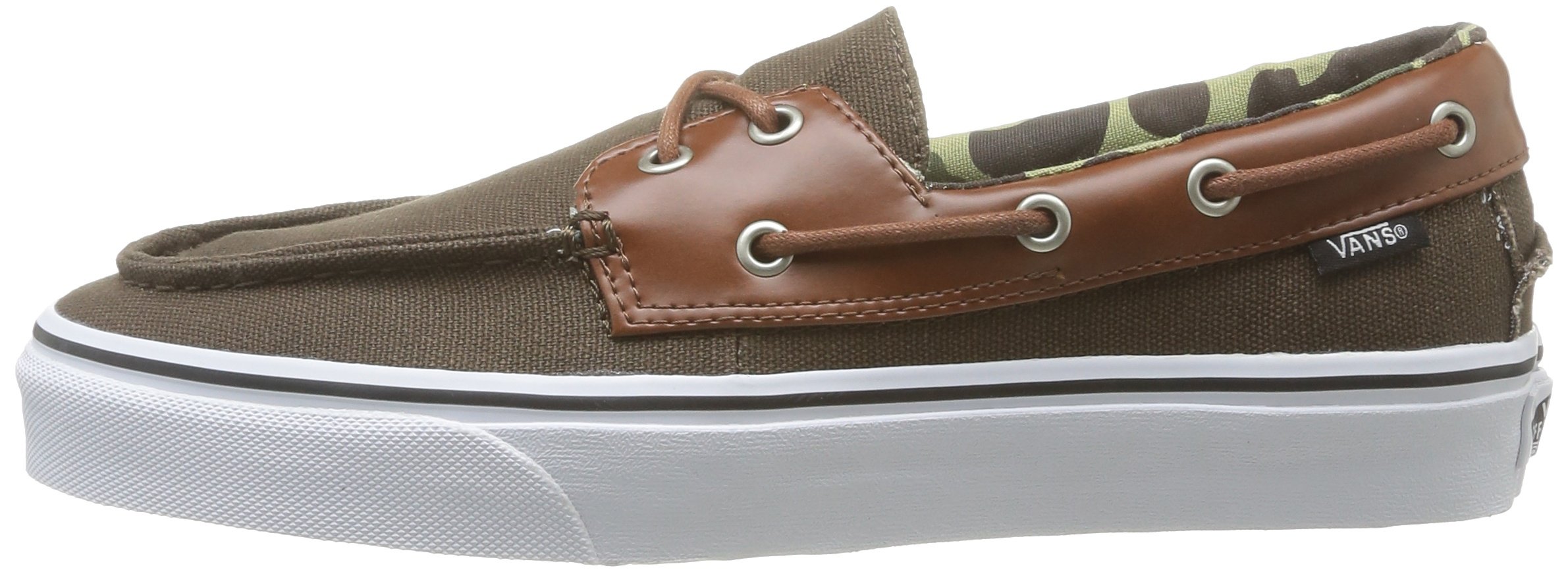 Vans Unisex Skate Shoes - Classic Slip-On Boat Style in Camo & Leather, Size 6.5 D(M) US Men / 8 B(M) US Women - Perfect for Casual Wear, Skateboarding & Street Fashion