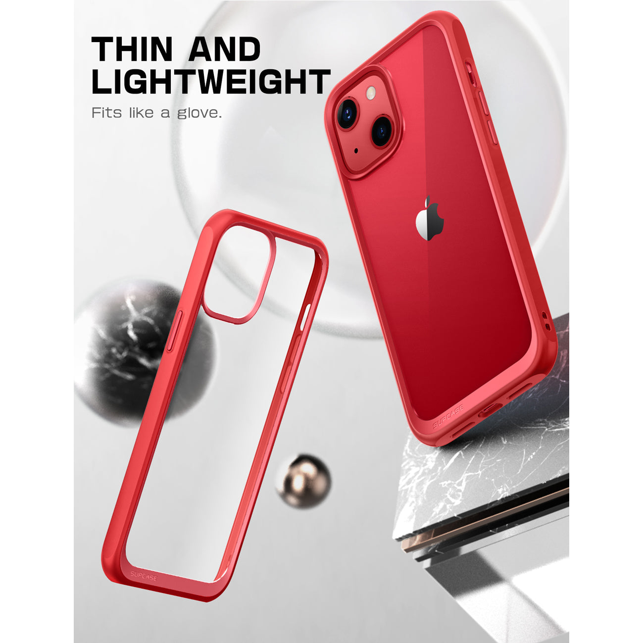 iPhone 13 Case 6.1 Inch - Unicorn Beetle Style Slim Clear Protective Cover (Red) - Perfect for Everyday Use, Work & Travel