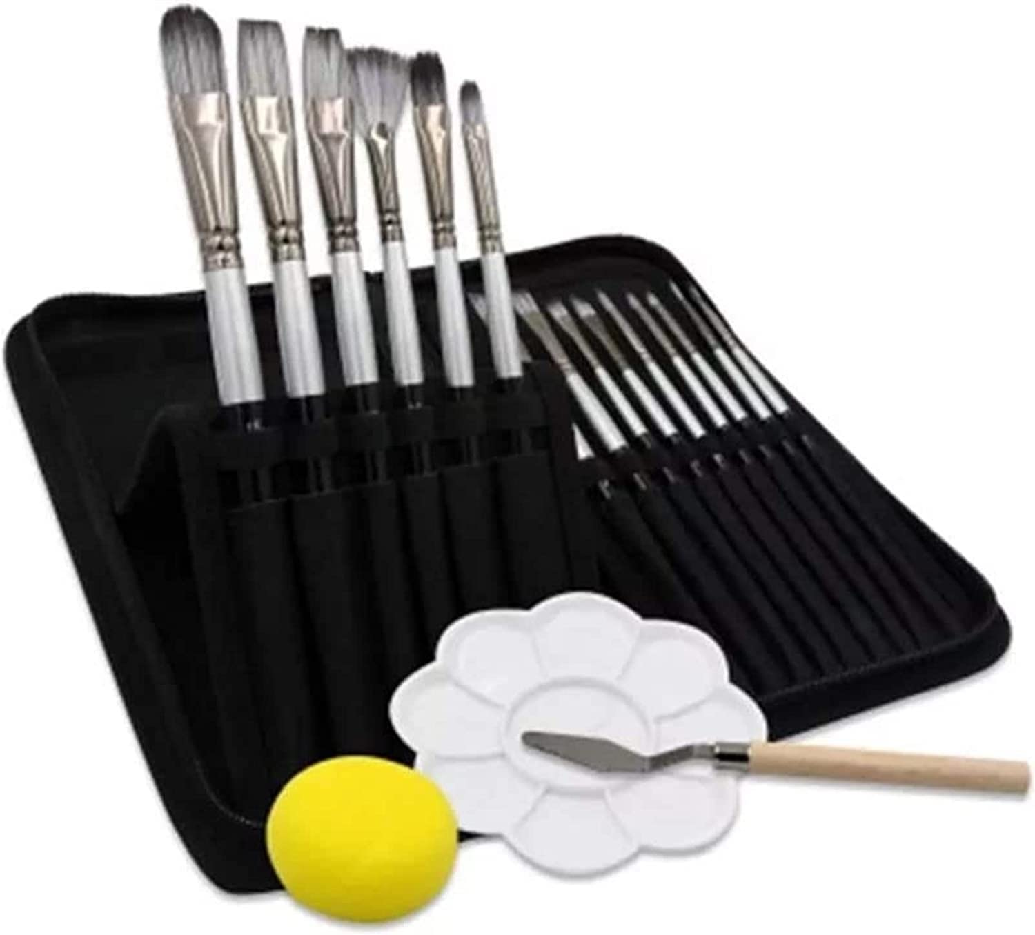 15-Piece Professional Oil Paint Brush Set with Palette & Canvas Bag - Perfect for Watercolor, Acrylic Painting & Art Supplies | Ideal for Artists, Students & DIY Craft Projects