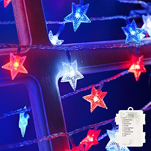 100led battery-red white blue