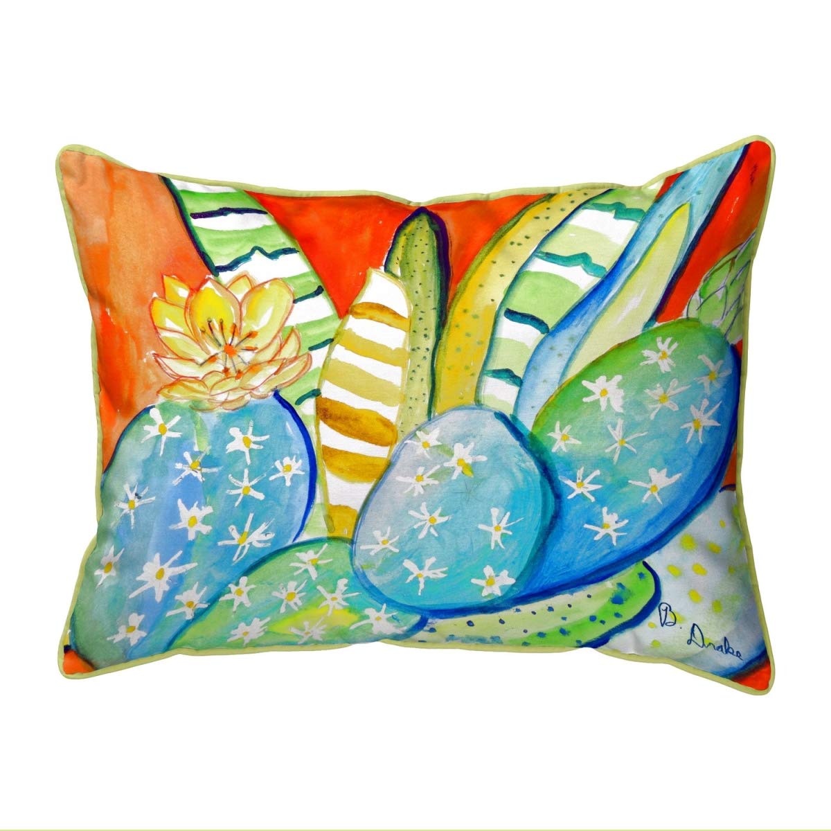 Betsy Drake HJ1114 Decorative Throw Pillow 16x20 Inches Multi-Color - Perfect for Sofa, Bed, Couch & Home Decor