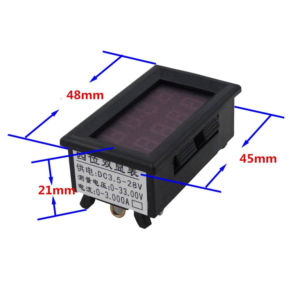 Dual Green LED Digital Voltmeter Ammeter - Current & Voltage Meter Gauge Tester for Automotive, Marine & DIY Electronics | SAZ DEKOR