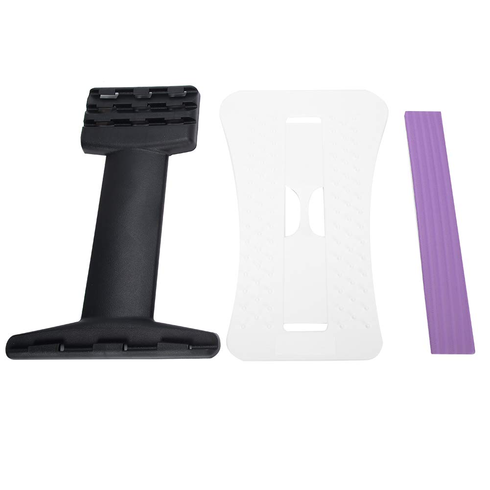 8-Point Back Massage Stretcher - Lumbar Spine Support & Posture Corrector for Pain Relief & Relaxation - Adjustable White/Purple Design for All Ages - Perfect for Office, Home & Car Use