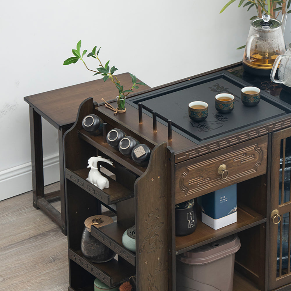 Portable Chinese Bamboo Tea Table - Lightweight & Foldable for Indoor/Outdoor Use - Perfect for Tea Ceremonies, Picnics, and Home Decor