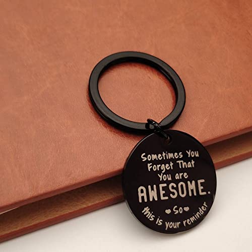 YALLNASL Funny Inspirational Keychain - Sometimes You Forget You're Awesome Gift for Women, Men, Best Friend, Grandson, BFF - Perfect for Birthday, Christmas, Thank You Gifts, Office, Travel, Daily Use