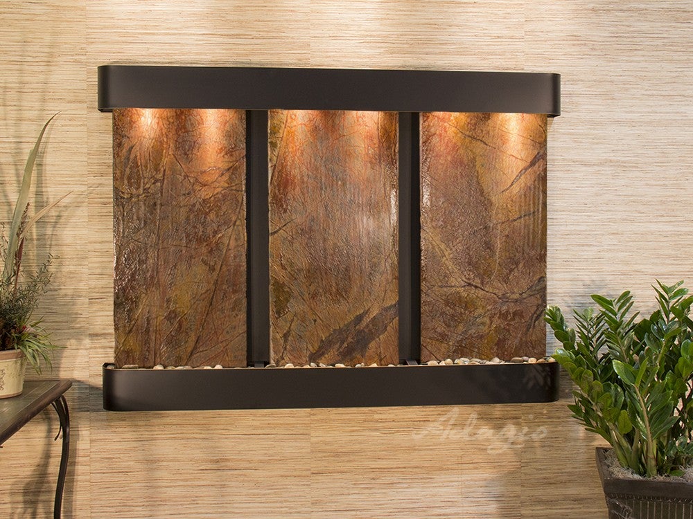 Adagio Olympus Falls Round Blackened Copper Brown Marble Coffee Table - Modern Living Room Furniture for Home Decor & Office Use - OFR1506