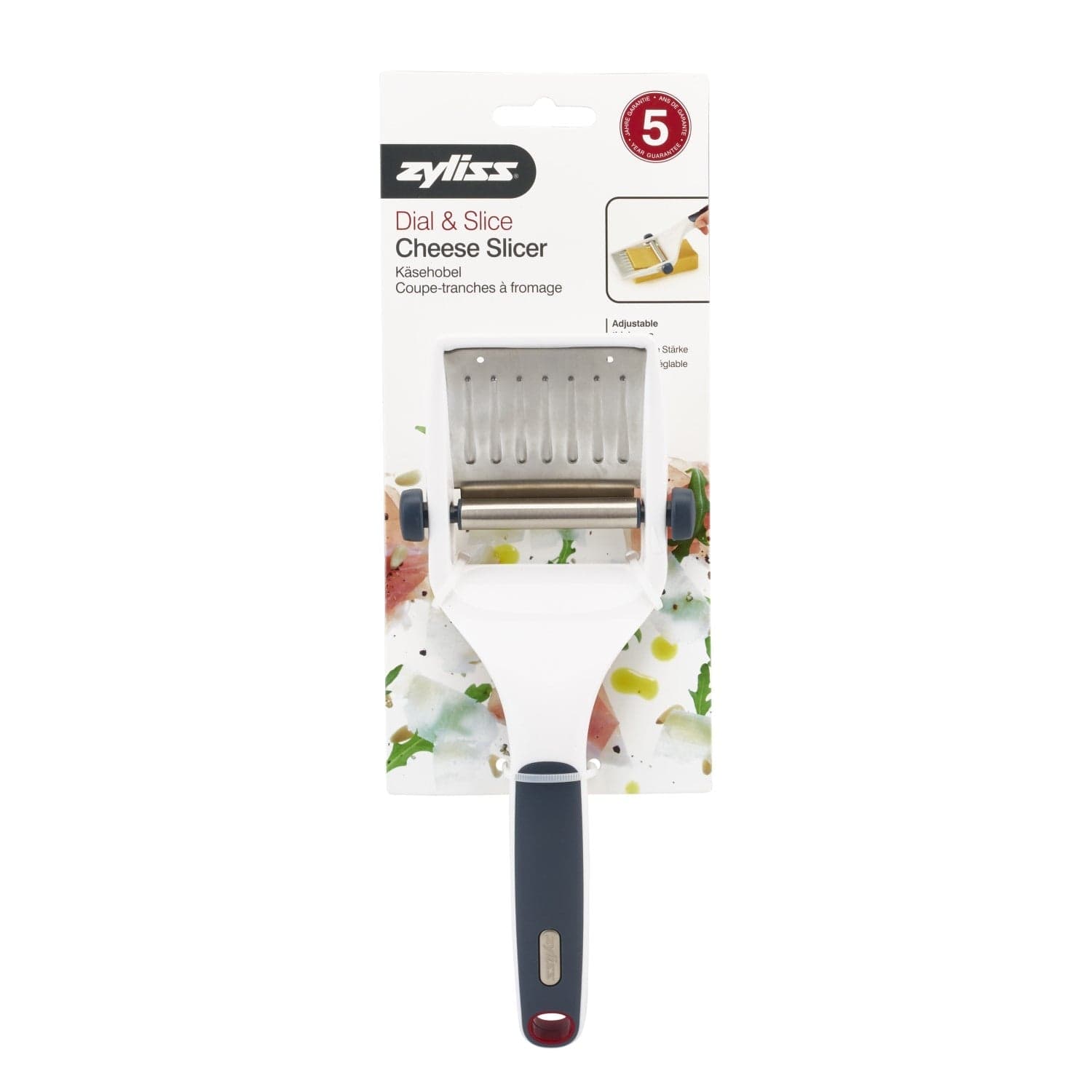 Zyliss Dial & Slice Cheese Slicer - Adjustable Cheese Cutter for Hard & Soft Cheeses - Perfect for Charcuterie Boards, Sandwiches & Home Cooking
