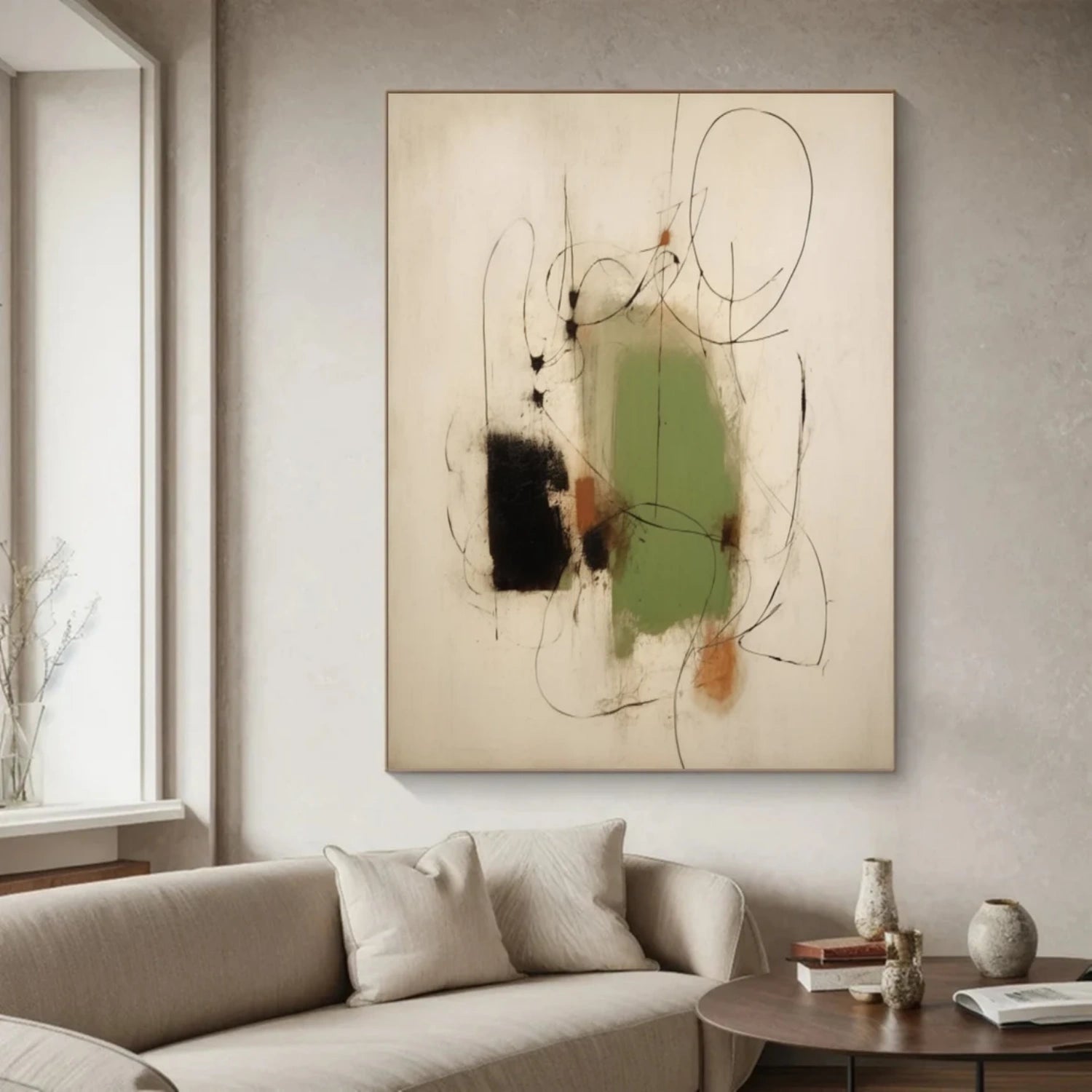 Abstract Painting #AB 466 - Modern Wall Art for Living Room, Bedroom & Office Decor | Large Canvas Artwork for Home & Commercial Spaces